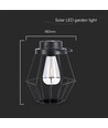 LED solcellelampe - 2700K, metal+sort hus