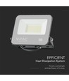 30W LED projektør, Samsung LED chip - Sort, 3000K, 1m ledning, IP65 udendørs