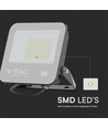 50W projektør - Samsung chip, 1m kabel, 6500K, Sort, arbejdslampe, grå matteret glas