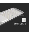 150W LED gadelampe med Samsung chip og sensor - 135lm/W, 4000K, IP65, grå, inkl. adapter
