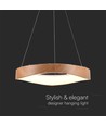 LED designer hængelampe - 3000K, træmaling+hvid hus