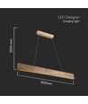 24W LED designer pendel - Træ, 3000K, 1250lm, varm hvid