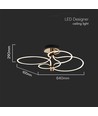 36W LED designer pendel - 4150lm, 3000K, guld og sort, loftlampe