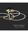 36W LED designer pendel - 4150lm, 3000K, guld og sort, loftlampe