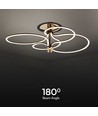 36W LED designer pendel - 4150lm, 3000K, guld og sort, loftlampe
