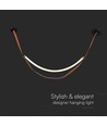 12W Designer loftslampe - 1440lm, L166cm, metal, hvid kant