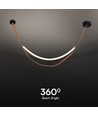 12W Designer loftslampe - 1440lm, L166cm, metal, hvid kant