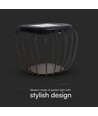 1W Solara designer have/bordlampe - Solcelle, IP44, sort, lantern-formet, 3000K+6000K, inkl. lyskilde