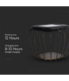 Solcelle LED designer bordelampe - metal+sort hus, 6000K+3000K.