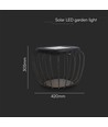 1W Solara designer have/bordlampe - Solcelle, IP44, 120lm, 3000K+6000K, grå, lanterneformet