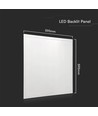 60x60 LED panel, 36W - 120lm/W, IP65, flicker free, hvid ramme