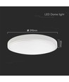 24W Kuppel Lys - LED, Samsung Chip, 6500K, Rund, Hvid Ramme, IP44.