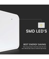 VT-18 LED Kuppel Lys 18W - Samsung chip, 3000K, firkantet, hvid ramme, IP44.