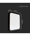 24W LED loftslampe med Samsung chip, kvadratisk - 2500lm, IP44, sort kant, 6500K