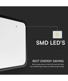 24W LED loftslampe med Samsung chip, kvadratisk - 2500lm, IP44, sort kant, 6500K
