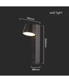 8W LED væglampe med USB - 3000K, 900lm, IP20, sort, drejbar, indendørs, inkl. lyskilde