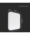 48W firkantet LED loftslampe - 42 x 42cm, IP44, hvid kant, Samsung chip, 5 års garanti