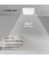 48W firkantet LED loftslampe - 42 x 42cm, IP44, hvid kant, Samsung chip, 5 års garanti