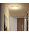 24W LED sensorlampe med Samsung chip - Ø35cm, IP44, hvid kant, indbygget mikrobølgesensor