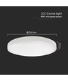 24W LED sensorlampe med Samsung LED - Ø35cm, IP44, hvid kant, indbygget mikrobølgesensor