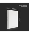 12W kvadratisk LED loftlampe - 1200lm, 16,7 x 16,7 cm, 3000K, hvid kant, inkl. lyskilde