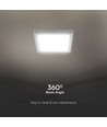 12W kvadratisk LED loftlampe - 1200lm, 16,7 x 16,7 cm, 3000K, hvid kant, inkl. lyskilde