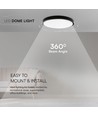 24W LED loftslampe med Samsung LED chip - Rund, sort kant, IP44, Ø29,5cm, 5 års garanti