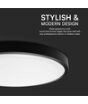 36W LED loftslampe - IP44, Ø35cm, sort kant, Samsung LED chip