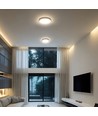 18W LED sensorlampe - IP44, Ø29,5cm, Sort kant, indbygget sensor, fjernbetjening, inkl. lyskilde