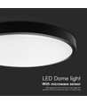 18W Dome Lys - Sensor, Samsung Chip, 4000K, Rund, Sort Ramme, IP44.