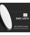 18W LED sensorlampe - IP44, Ø29,5cm, Sort kant, indbygget sensor, fjernbetjening, inkl. lyskilde