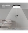 24W LED sensorlampe - IP44, Ø35cm, sort kant, indbygget sensor, fjernbetjening, inkl. lyskilde