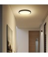 36W LED Dome - Lys Sensor, Samsung Chip, 4000K, Rund, Sort Ramme, IP44.