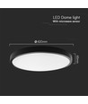 36W LED Dome - Lys Sensor, Samsung Chip, 4000K, Rund, Sort Ramme, IP44.