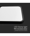 18W LED Dome Lampe - Sensor, Samsung Chip, 4000K, Kvadratisk, Sort Ramme, IP44