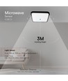 36W LED sensorlampe - IP44, 42x42cm, sort kant, Samsung Chip, 4000K, indbygget mikrobølgesensor