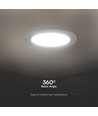 12W Ø17cm LED indbygningspanel - Samsung LED chip, 1200lm, varm hvid, hvid kant