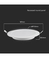 12W Ø17,1cm Samsung LED indbygningspanel - 1200lm, 3000K, Backlit, Hul: Ø15,5 cm, Mål: Ø17,1 cm
