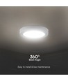 12W LED loftslampe, Ø16,7cm - 100lm/W, hvid kant, rund, inkl. lyskilde