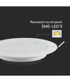 18W Ø22cm LED indbygningspanel - 110lm/W, Samsung LED chip, 6500K, hvid kant, 5 års garanti