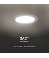 18W Ø22cm LED indbygningspanel - 110lm/W, Samsung LED chip, 4000K, hvid kant, 5 års garanti