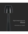 3W genopladelig LED bordlampe, sort - Dæmpbar CCT, 3-trins touch, inkl. USB kabel
