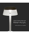 3W genopladelig LED bordlampe - Ø13cm, 3-trin dæmpbar, CCT, hvid, inkl. USB-kabel