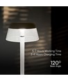 3W Oplade Bordlampe - 130x285mm, 3i1, Dæmpbar, Hvid