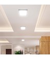18W kvadratisk LED loftpanel - 4000K, hvid kant, 21,4 x 21,4 cm, bagbelyst loftlampe