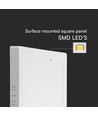 18W kvadratisk LED loftpanel - 4000K, hvid kant, 21,4 x 21,4 cm, bagbelyst loftlampe