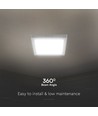 18W kvadratisk LED loftpanel - 4000K, hvid kant, 21,4 x 21,4 cm, bagbelyst loftlampe