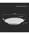 24W Ø17cm indbygningspanel med Samsung chip - 110lm/W, 4000K, kold hvid, rund, bagbelyst