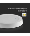 24W Samsung Chip LED panel - Rund, Ø28,5cm, varm hvid, hvid kant, bagbelyst mini panel