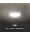 24W Samsung Chip LED panel - Rund, Ø28,5cm, varm hvid, hvid kant, bagbelyst mini panel
